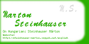 marton steinhauser business card